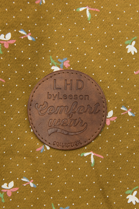 Mustard mikina s květinovým vzorem