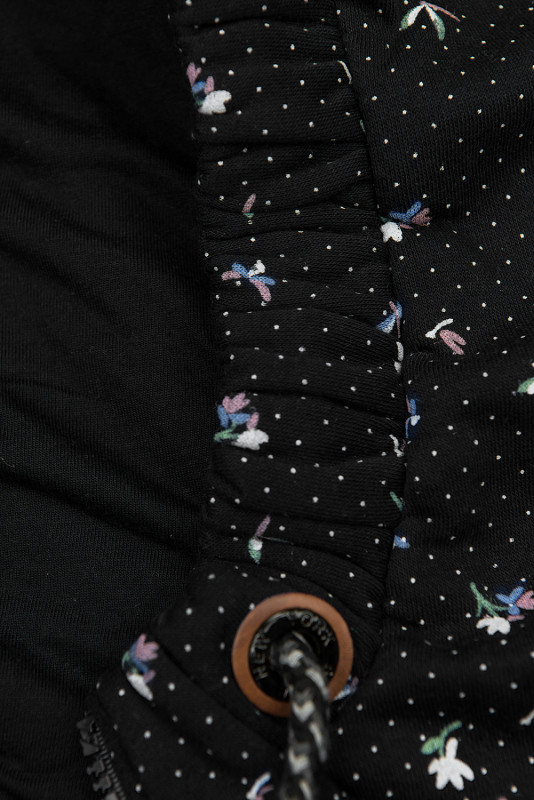 Černá mikina s květinovým vzorem