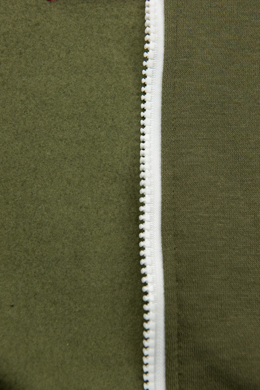 Khaki mikina ve sportovním designu