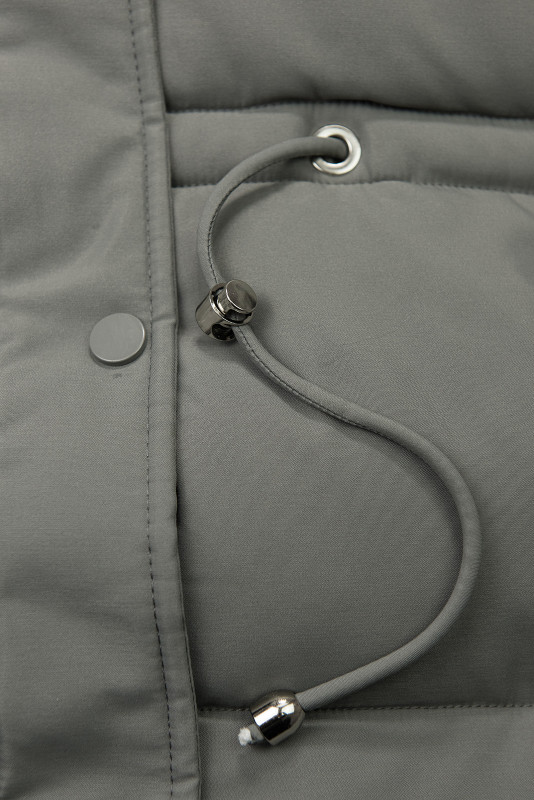 Zimní bunda s odepínací umělou kožešinou šedá