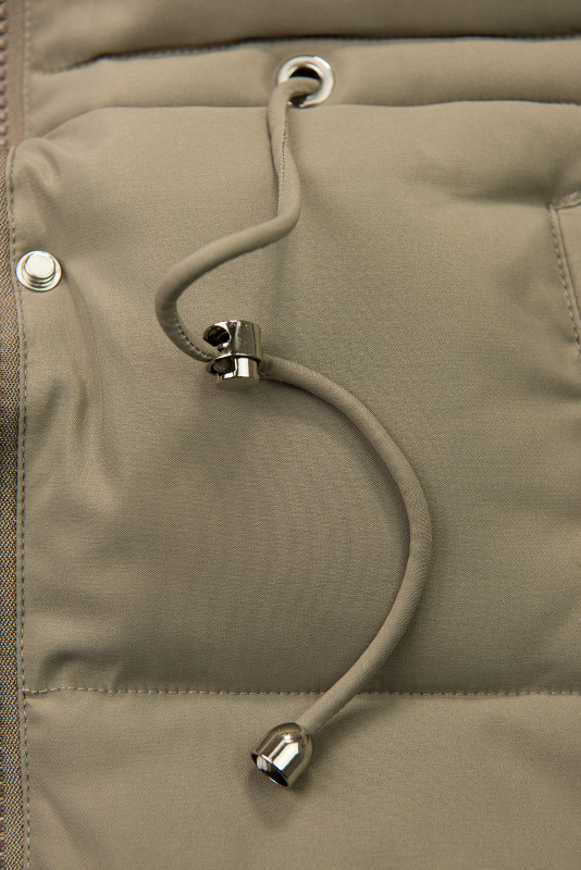 Zimní bunda s odepínací umělou kožešinou béžová