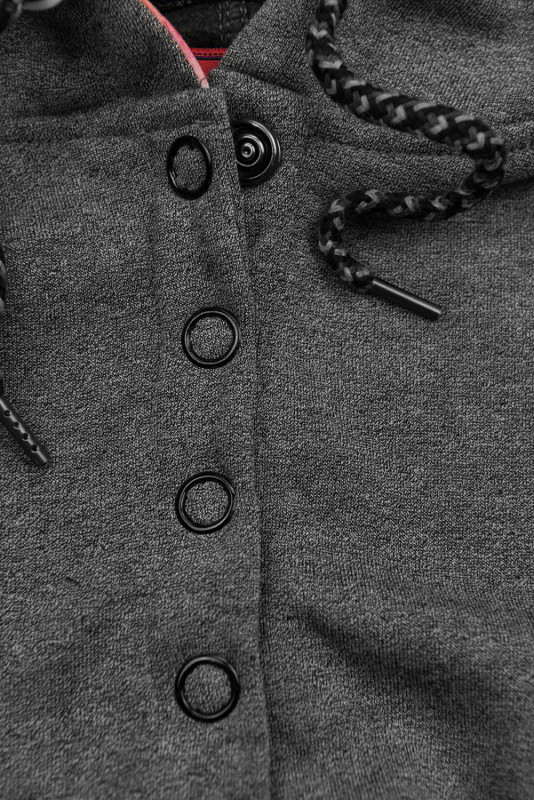 Grafitová prodloužená mikina ve slim střihu