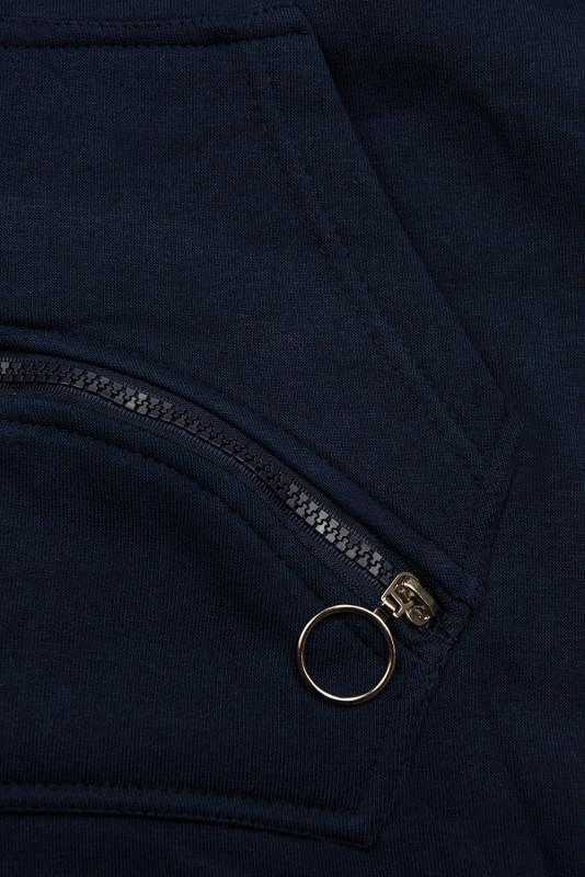 Prodloužená mikina tmavě modrá/modrá