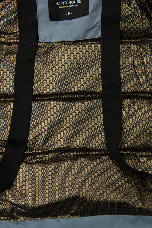 Ocelově modrá dámská zimní bunda s kapucí