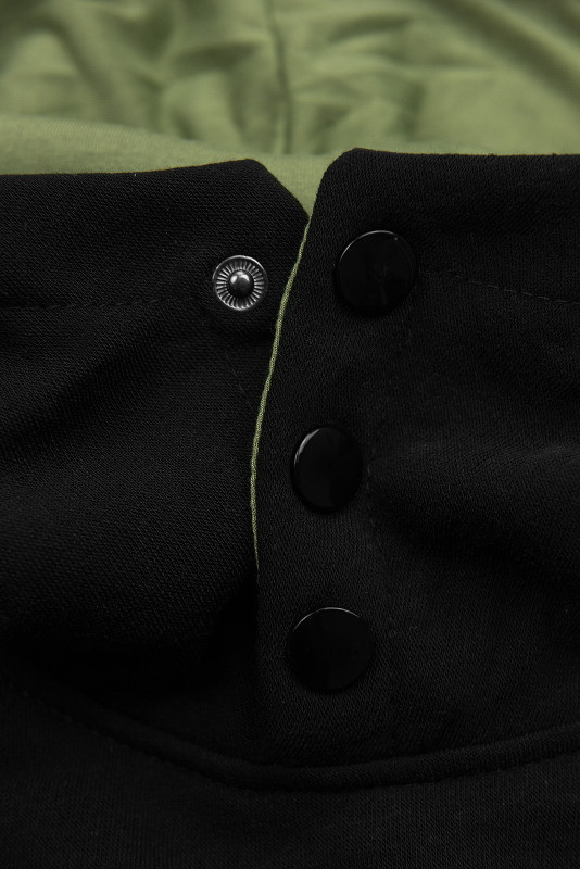 Prodloužená mikina černá/khaki