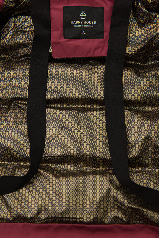 Burgundy dámská zimní bunda s kapucí