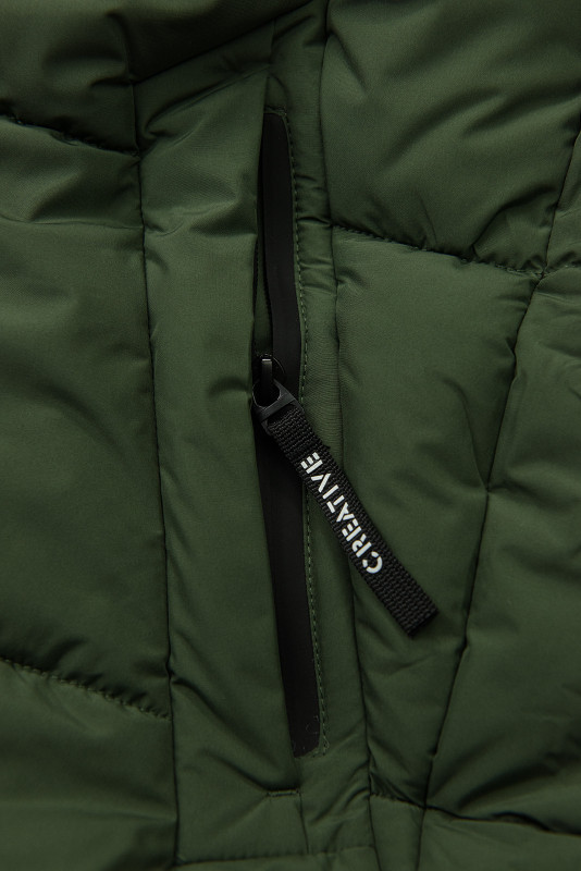 Chlapecká zimní bunda s kapucí, zelená