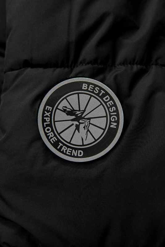 Chlapecká zimní bunda s kapucí, černá