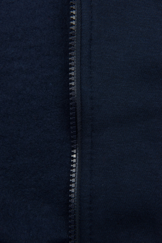 Tmavě modrá prodloužená mikina s kapucí