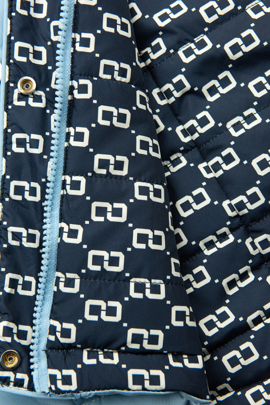 Oboustranná přechodná parka babyblue/tmavě modrá