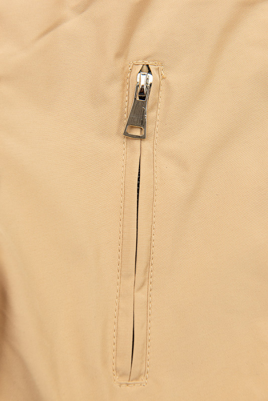 Přechodná vzorovaná oboustranná parka béžová