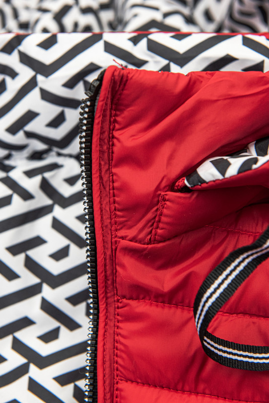 Vínově červená lehká oboustranná bunda