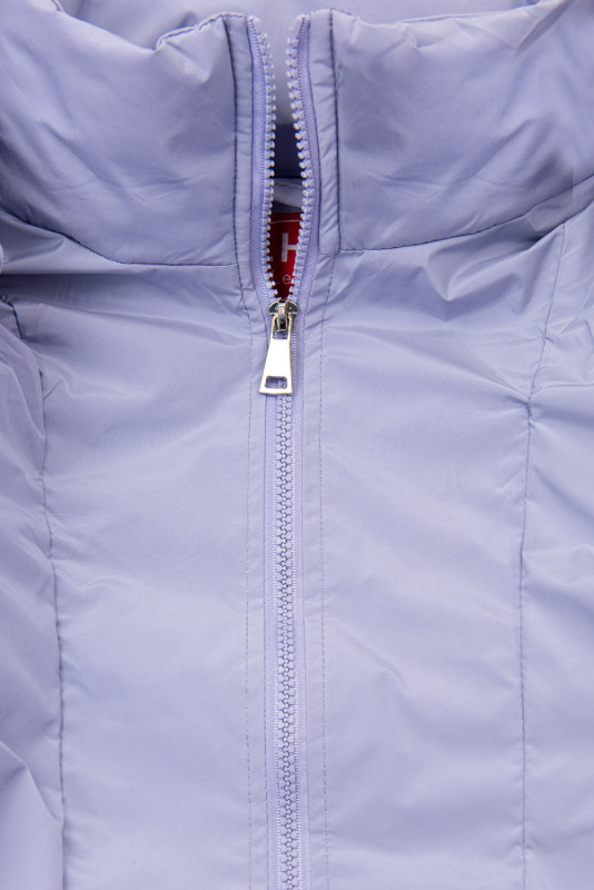 Světle fialová zimní vesta s kapucí