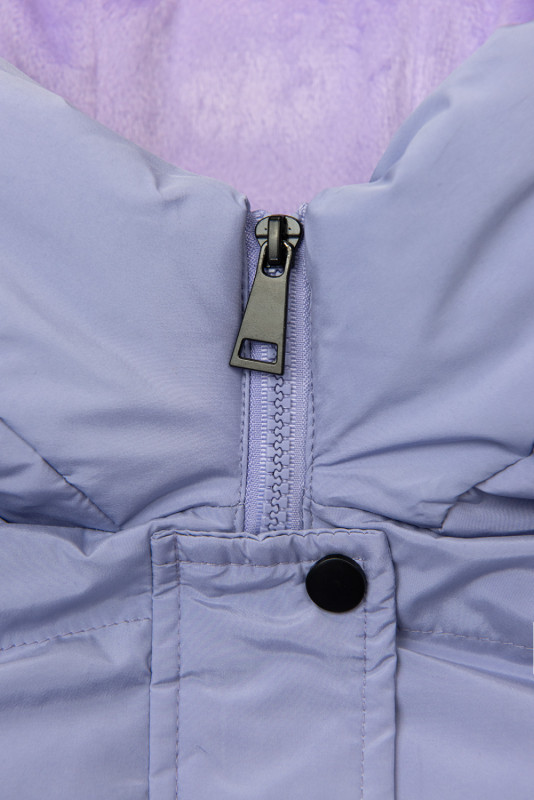 Světle fialová dlouhá prošívaná vesta