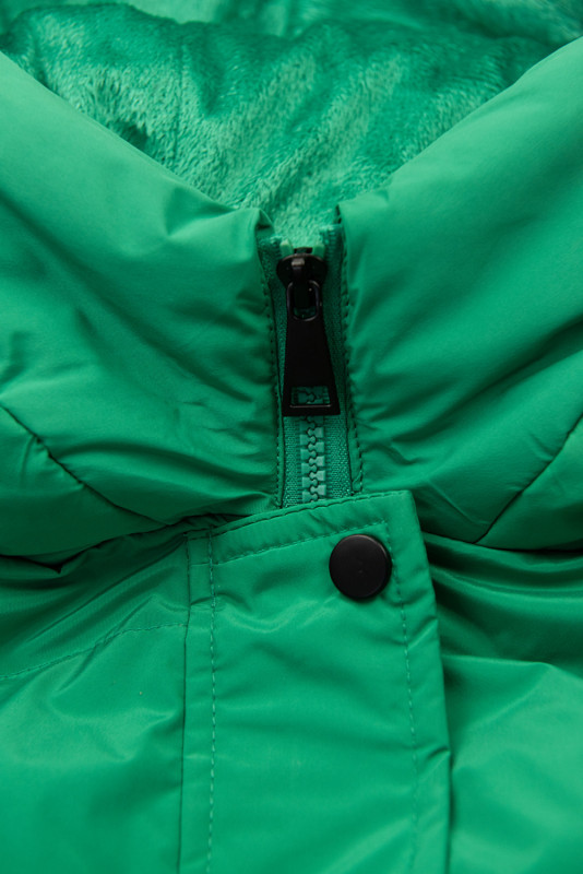 Zelená dlouhá prošívaná vesta