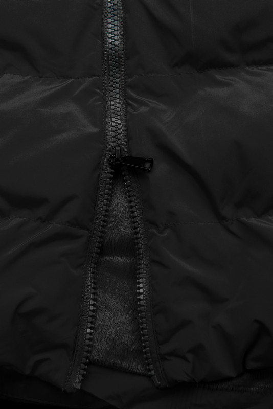 Černá dlouhá prošívaná vesta