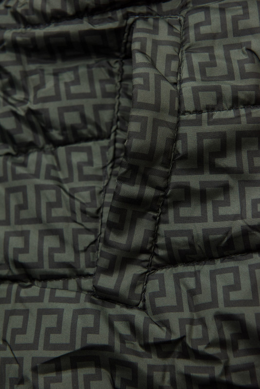 Khaki prošívaná oboustranná bunda