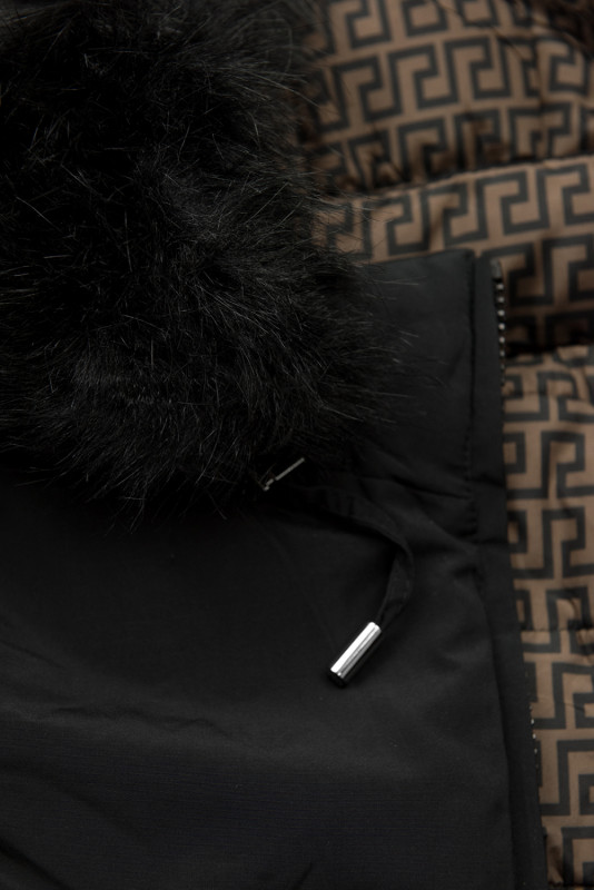 Černá prošívaná oboustranná bunda