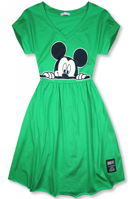 Zelené šaty v A-střihu