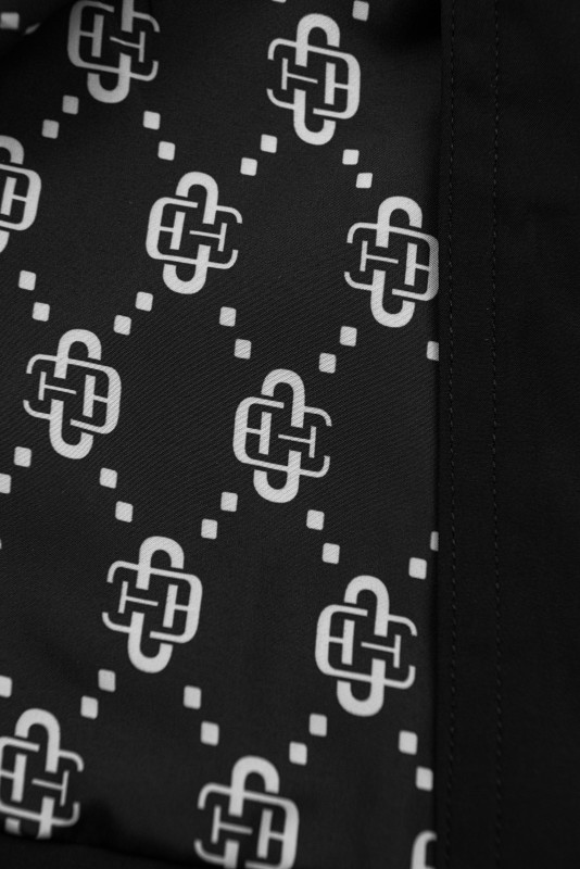 Trenčkot s dvouřadým zapínáním černý