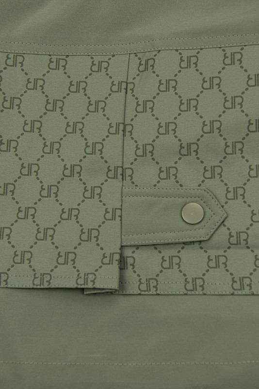 Jarní parka s potiskem v barvě khaki