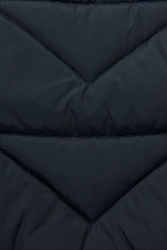 Elegantní zimní bunda s kožešinou, námořnická modrá