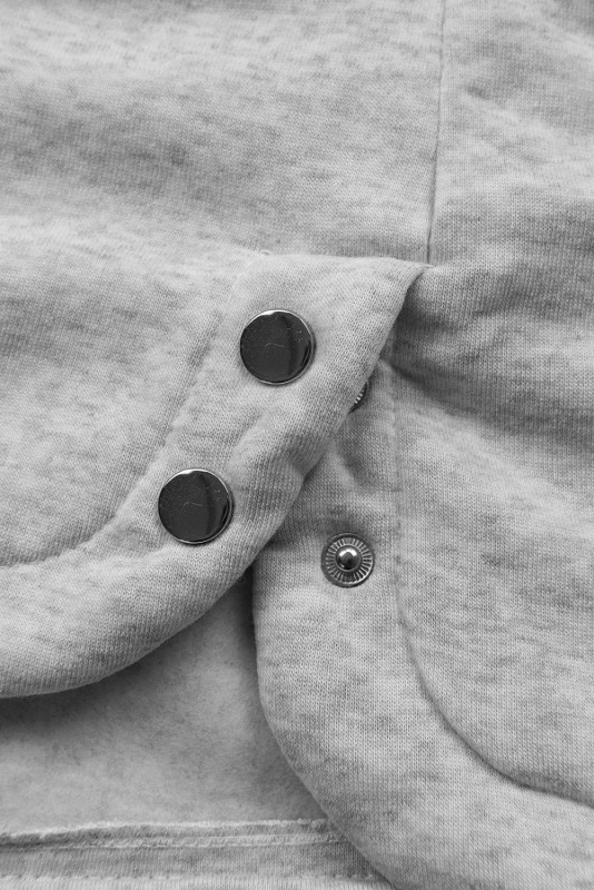 Šedá mikina se šedou pletenou kapucí