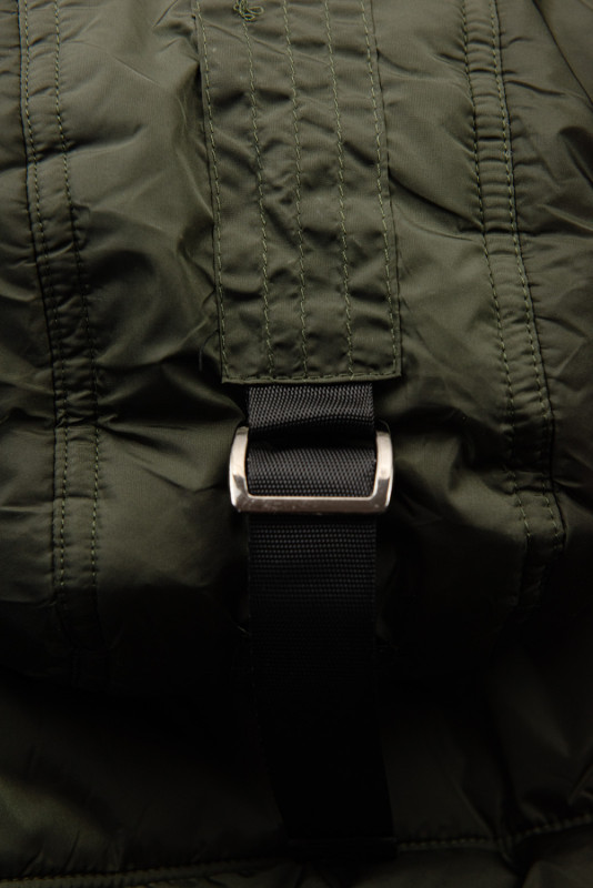 Khaki zimní bunda s plyšem a kožešinou