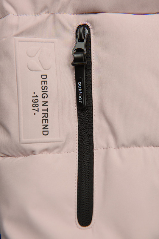 Růžová teplá zimní bunda DESIGN