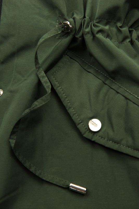 Khaki parka s odnímatelnou plyšovou podšívkou