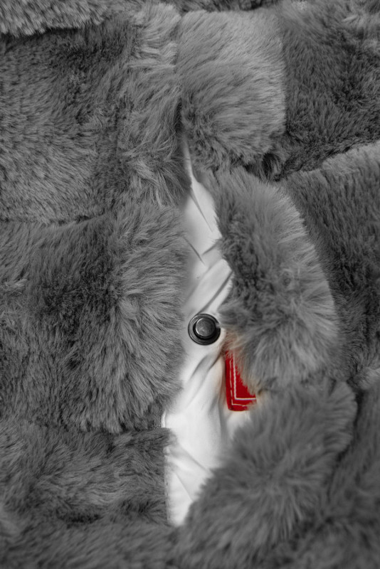 Oboustranná zateplená bunda bílá/šedá