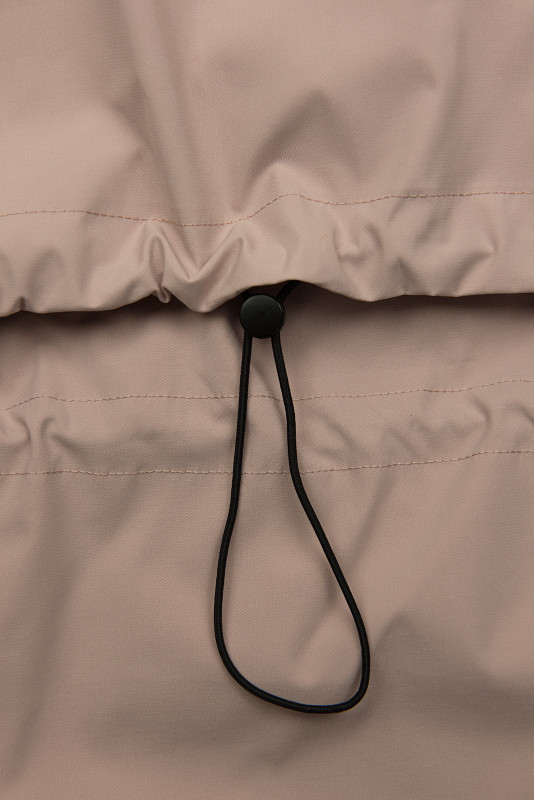 Starorůžová jarní parka se stahováním v pase