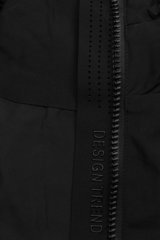 Černá jarní parka se stahováním v pase