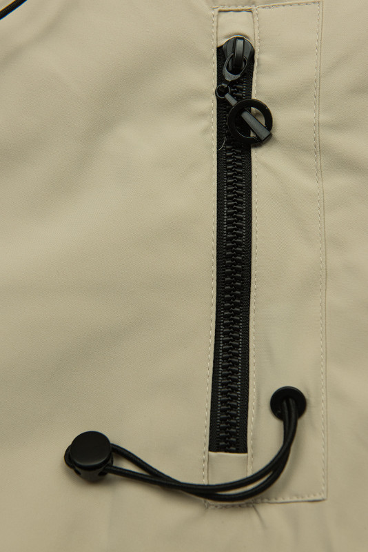 Béžová jarní parka se stahováním v pase