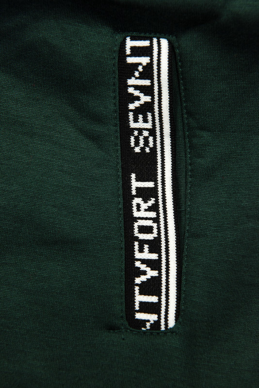 Smaragdově zelená sportovní mikina v prodlouženém střihu
