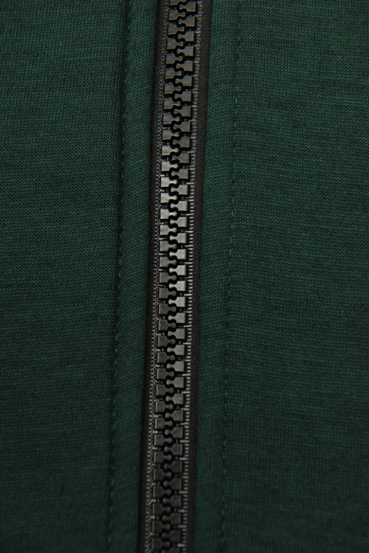 Smaragdově zelená sportovní mikina v prodlouženém střihu