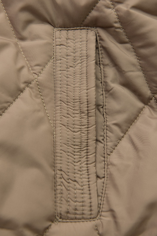 Cappuccino béžová prošívaná bunda s páskem