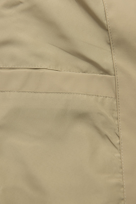 Prodloužená parka s potiskem v kapuci béžová