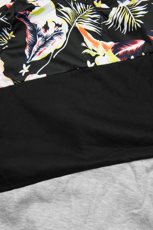 Šedá/černá květinová mikina