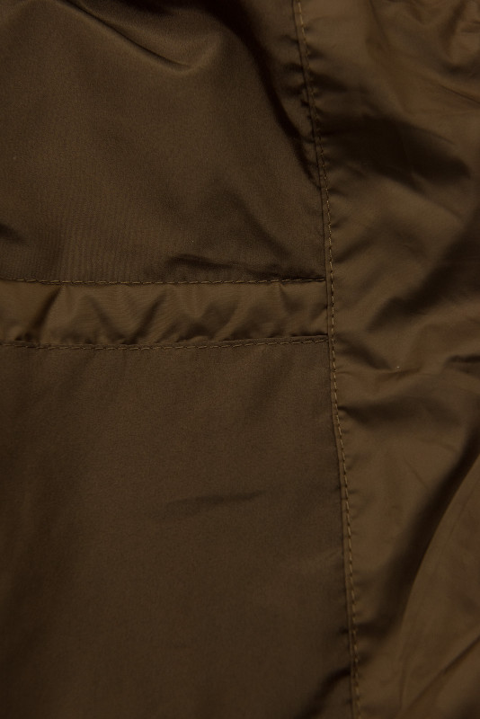 Hnědá přechodná bunda s pletenými rukávy