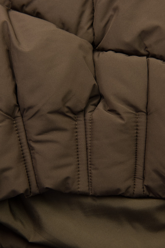 Čokoládově hnědá zimní bunda s kožešinou