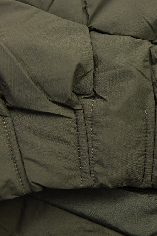 Khaki zimní bunda s kožešinou