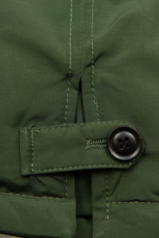 Army zelená parka s odepínatelnou umělou kožešinou