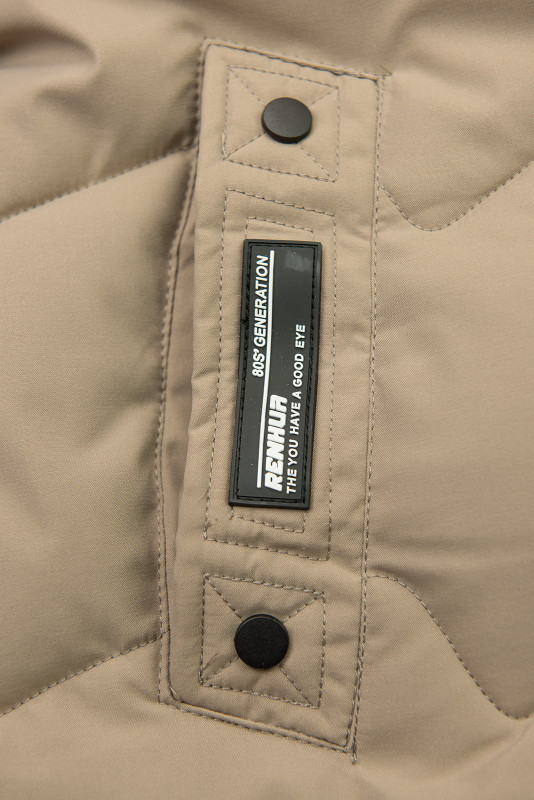 Světle hnědá zimní bunda s kapucí SNOW