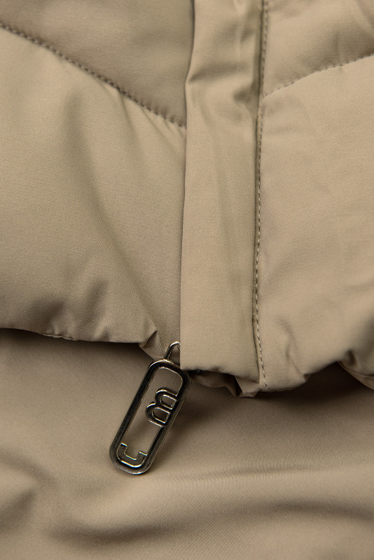 Světle hnědá zimní bunda s kapucí SNOW