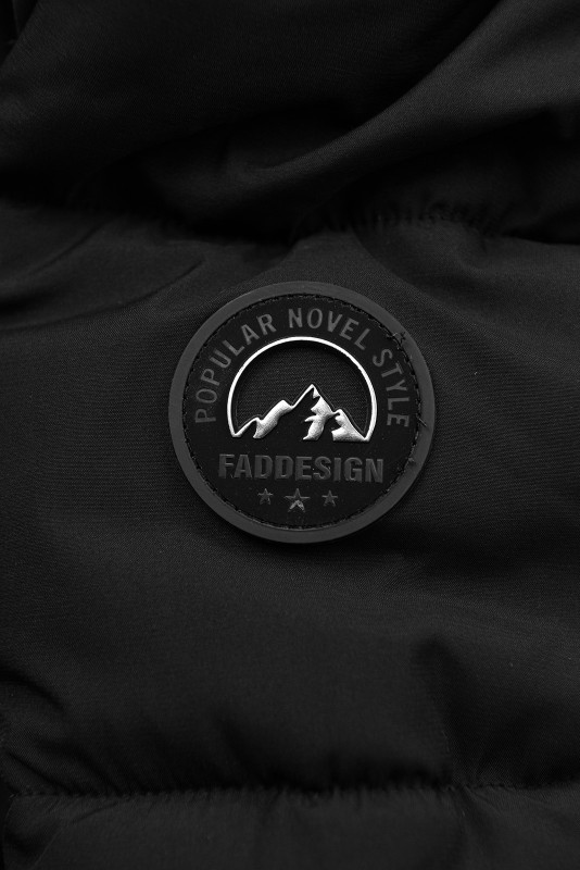 Černá zimní bunda s kapucí SNOW