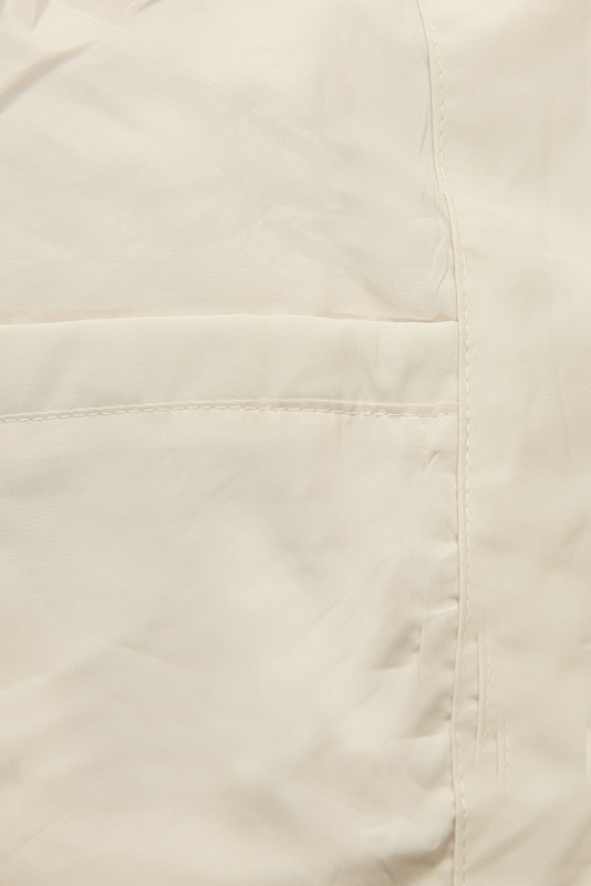 Ecru jarní parka s velkou kapucí