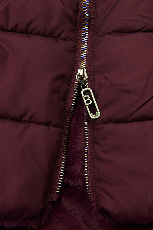 Vínově červená oboustranná zimní bunda