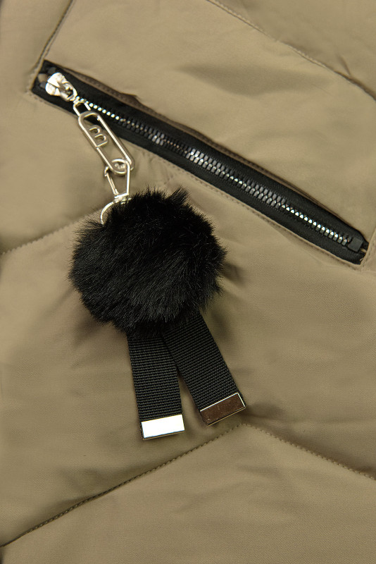 Béžová zimní bunda s kapucí FROST