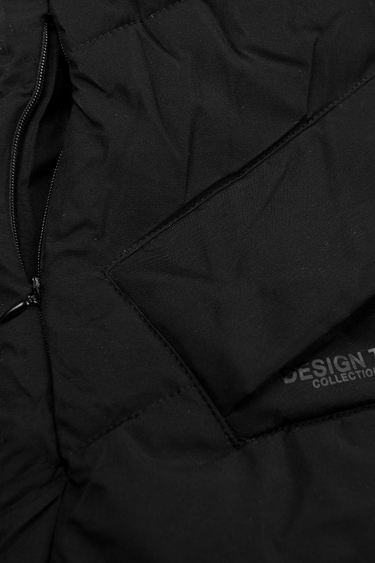 Černá zimní bunda s kapucí FROST